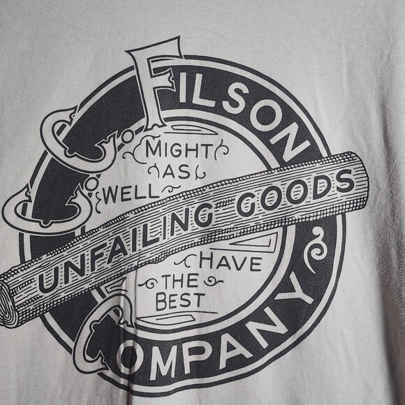 Filson Shirt Mens XL Gray Unfailing Goods Company Logo Graphic Outdoor Tee - Picture 2 of 7